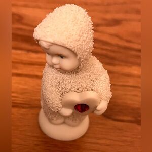 White Snowbabies Figurine, Special - July Birthstone Heart to Offer